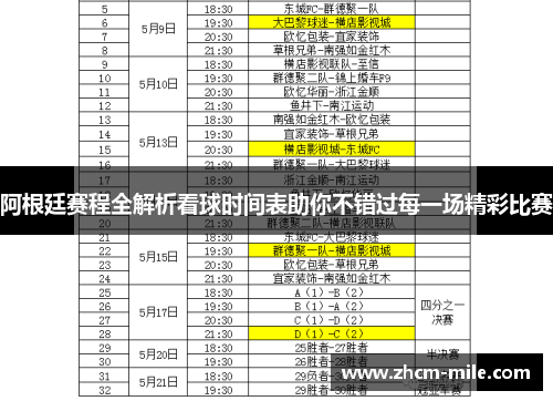 阿根廷赛程全解析看球时间表助你不错过每一场精彩比赛 阿根廷赛程全解析看球时间表助你不错过每一场精彩比赛